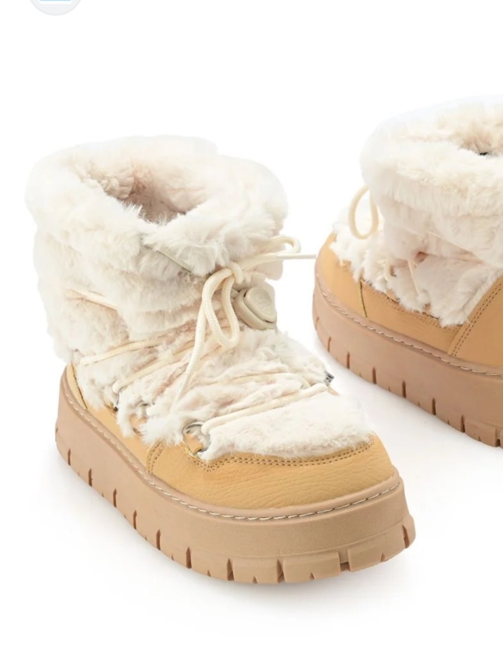 Pajar Canada Cyra Faux-Fur Lined Winter Boots in Tan and Cream Women’s